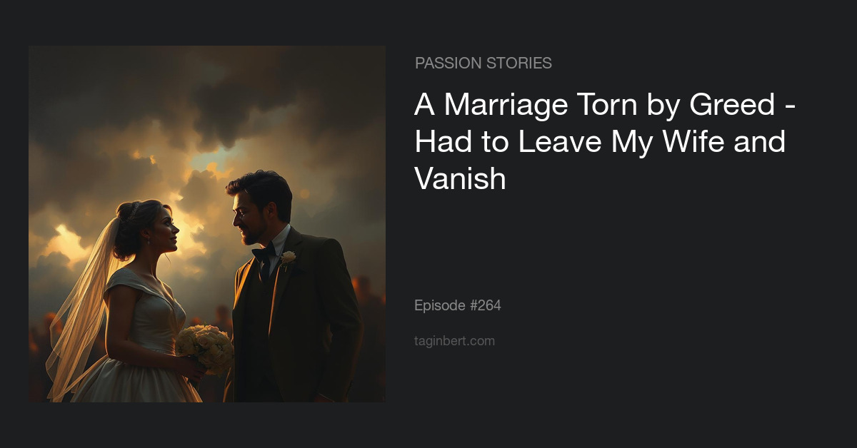 A Marriage Torn by Greed - Had to Leave My Wife and Vanish